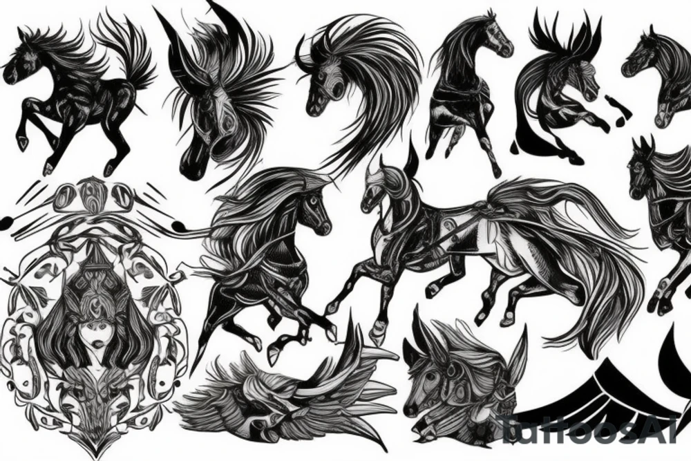 Valkyries on battlehorses tattoo idea