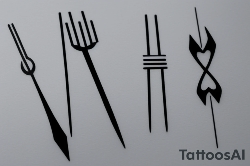 tuning fork in 3d tattoo idea