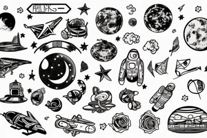 astronaut tattoo idea