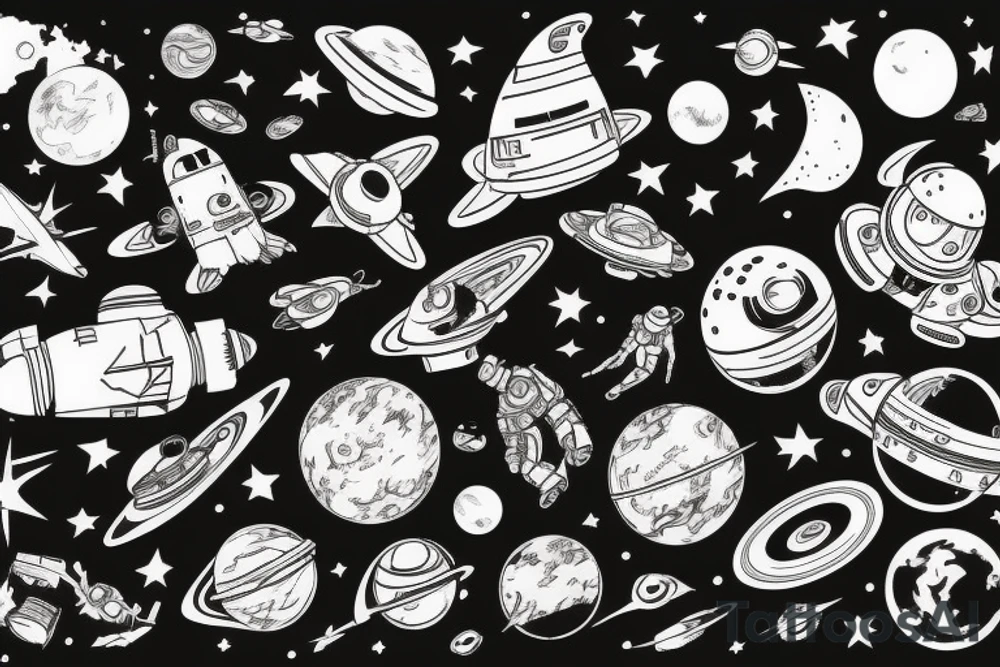 astronaut lost in space tattoo idea