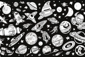 astronaut lost in space tattoo idea