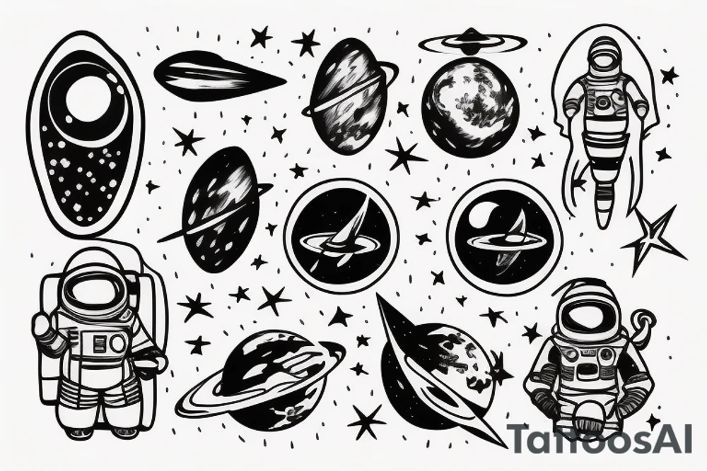 astronaut lost in space tattoo idea