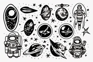 astronaut lost in space tattoo idea
