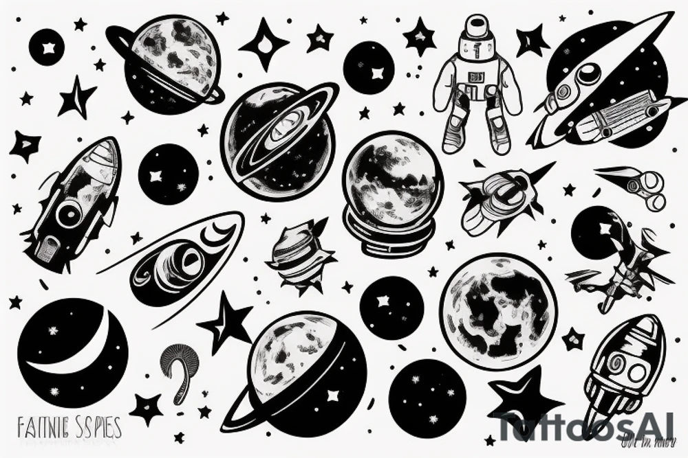 astronaut lost in space tattoo idea