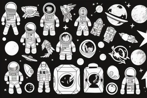 astronaut lost in space tattoo idea