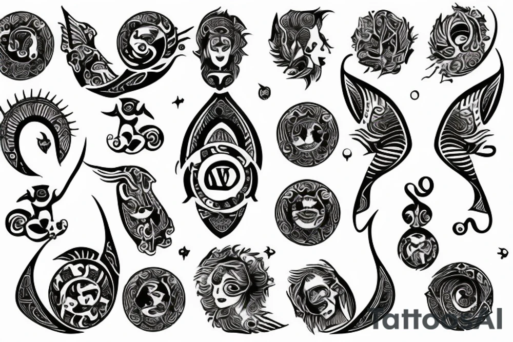 zodiac sign gemini tattoo idea