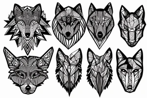 Geometric wolf tattoo idea