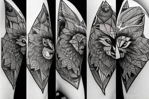Geometric wolf tattoo idea