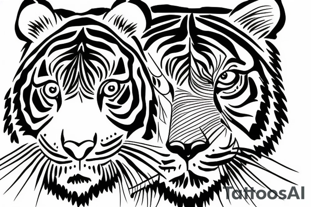 One line tiger tattoo idea