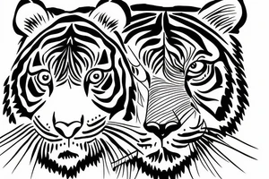 One line tiger tattoo idea