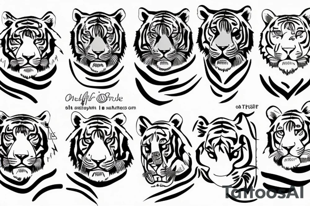 One line tiger tattoo idea