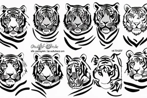 One line tiger tattoo idea