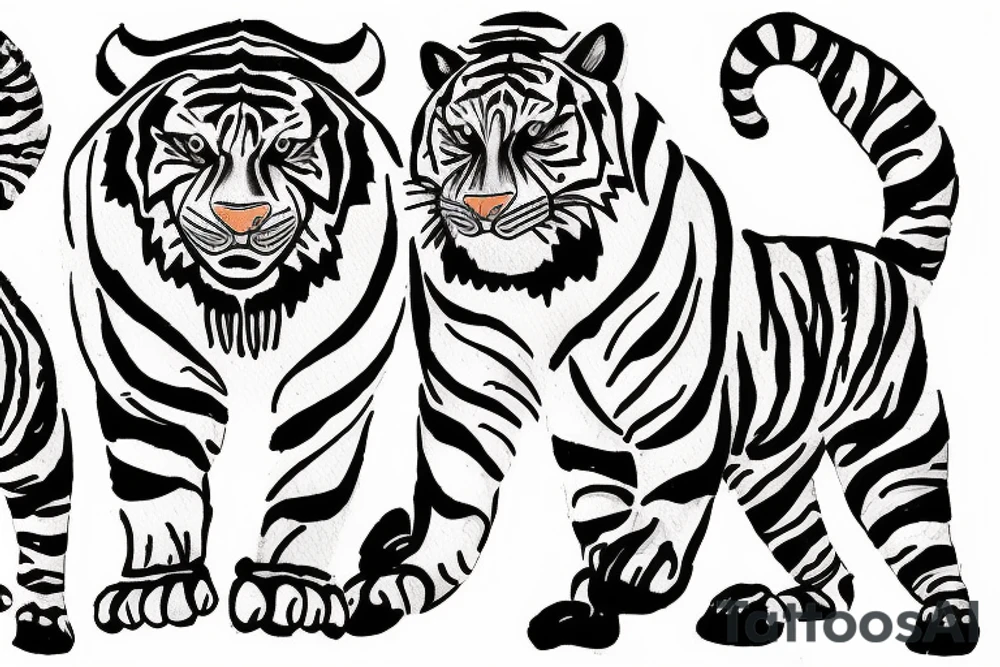 One line tiger tattoo idea