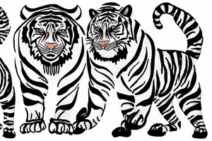 One line tiger tattoo idea