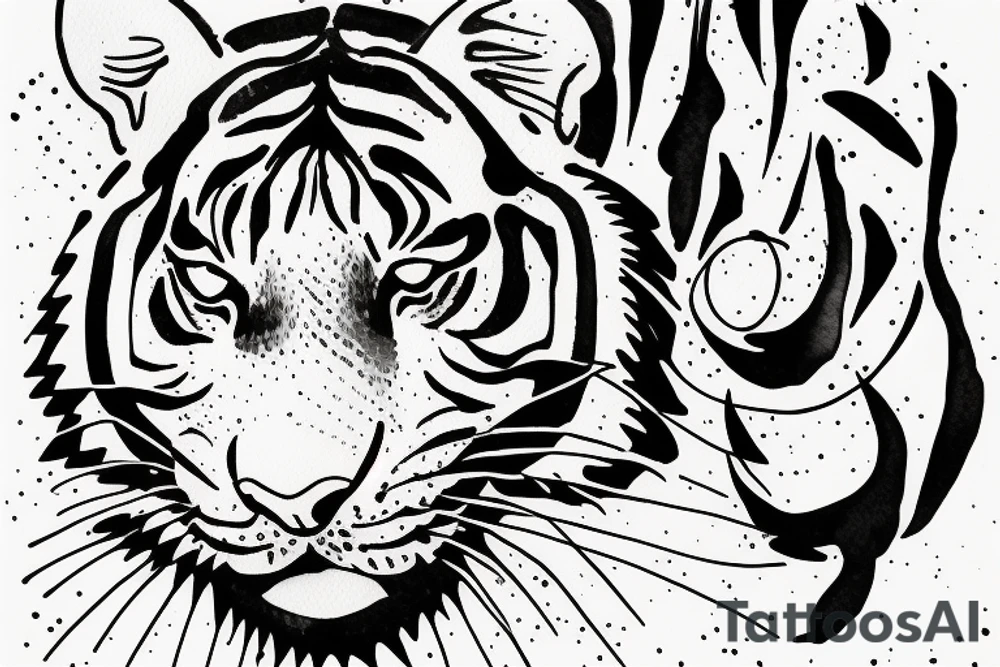 One line tiger tattoo idea