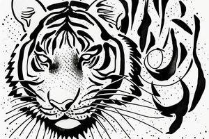 One line tiger tattoo idea
