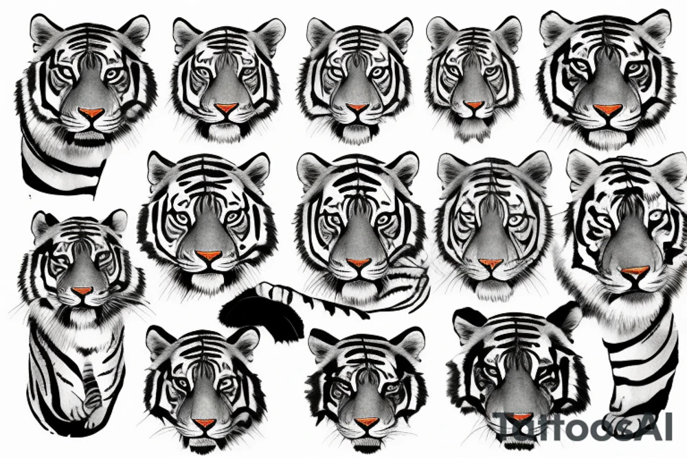 Tiger on mountain tattoo idea