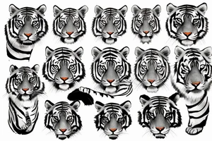Tiger on mountain tattoo idea