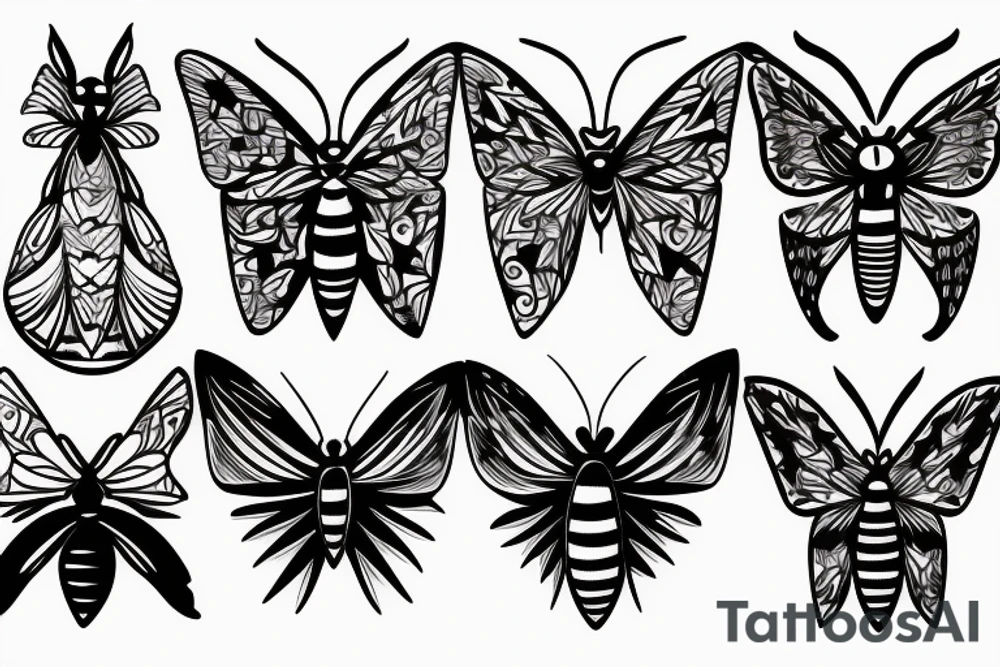 abstract moth tattoo idea