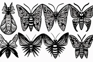 abstract moth tattoo idea
