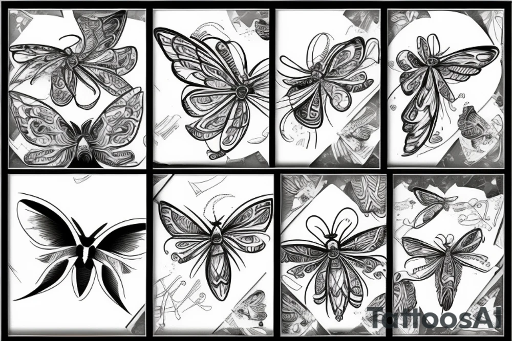 abstract moth tattoo idea