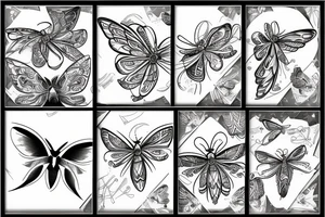 abstract moth tattoo idea