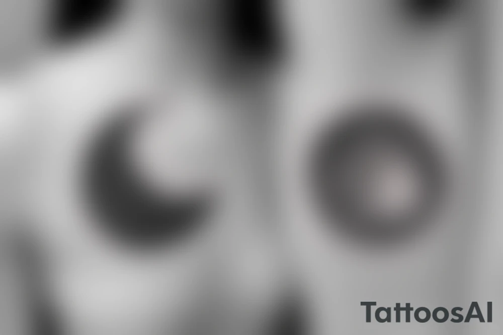 fineline moon and sun tattoo for underboob area tattoo idea