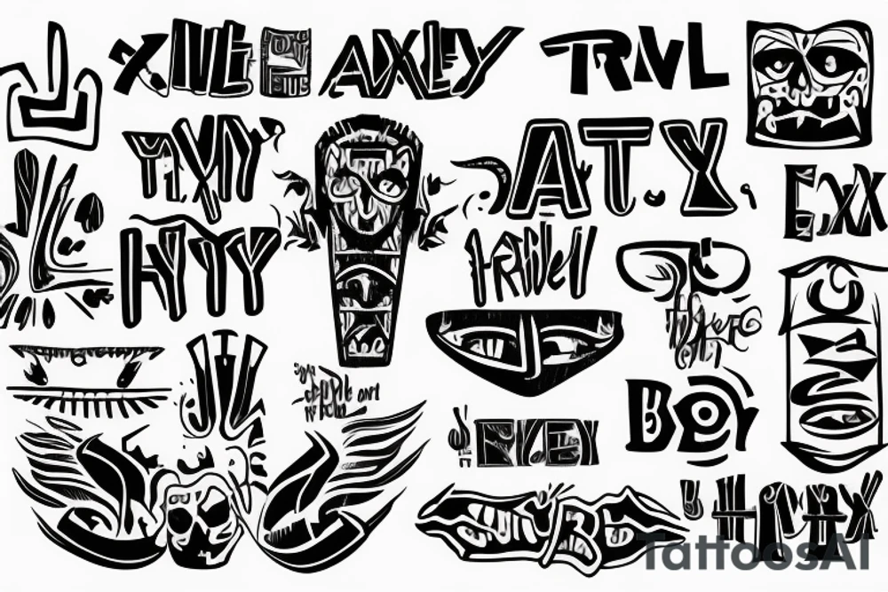 anxiety text trible tattoo idea