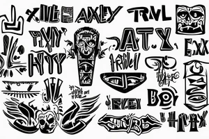 anxiety text trible tattoo idea
