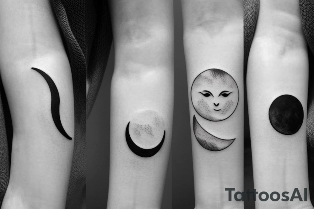 fineline moon and sun tattoo for underboob area tattoo idea