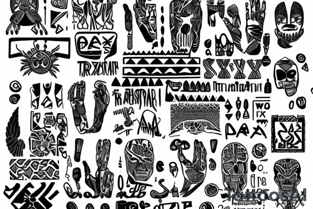 "anxiety" text trible tattoo idea