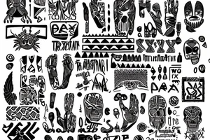 "anxiety" text trible tattoo idea