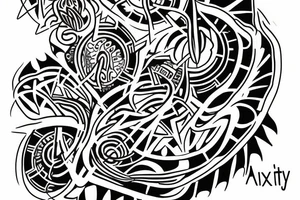 "anxiety" text trible tattoo idea