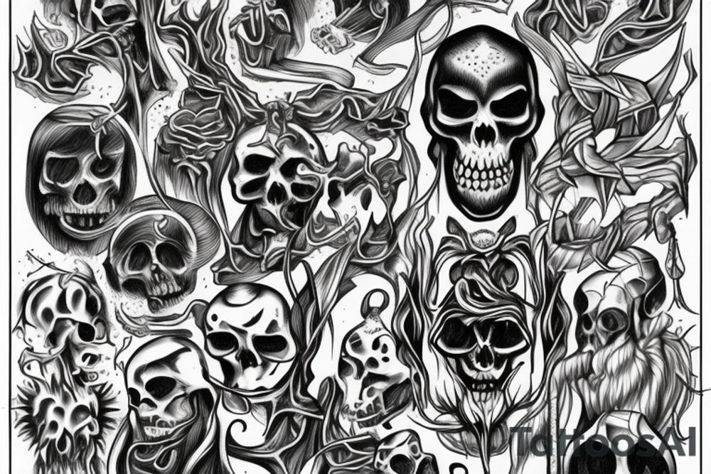 Grim reaper Yggdrasil tattoo idea