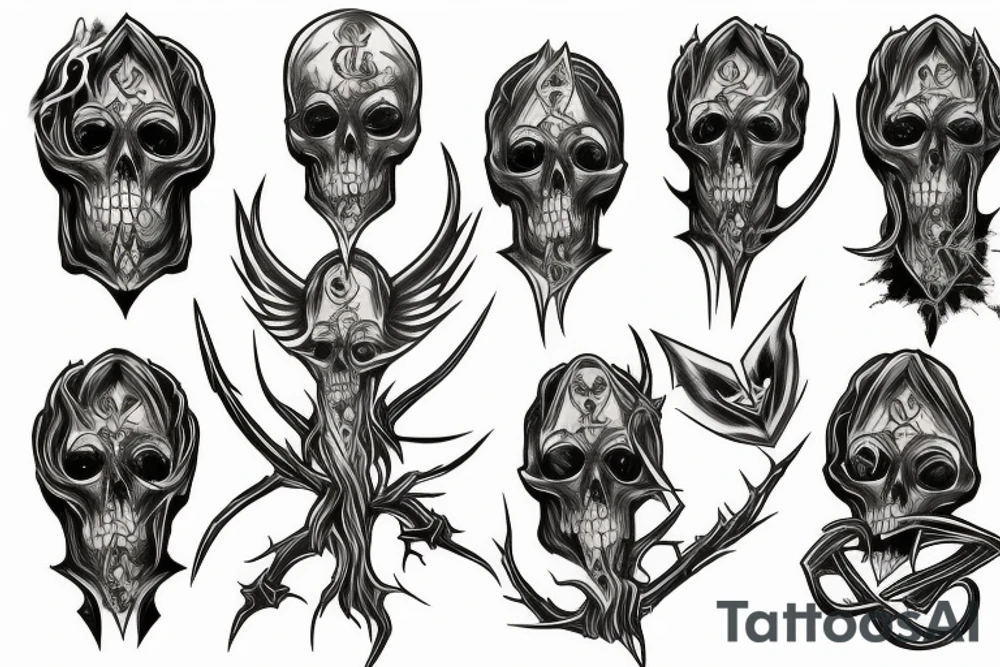 Grim reaper Yggdrasil tattoo idea