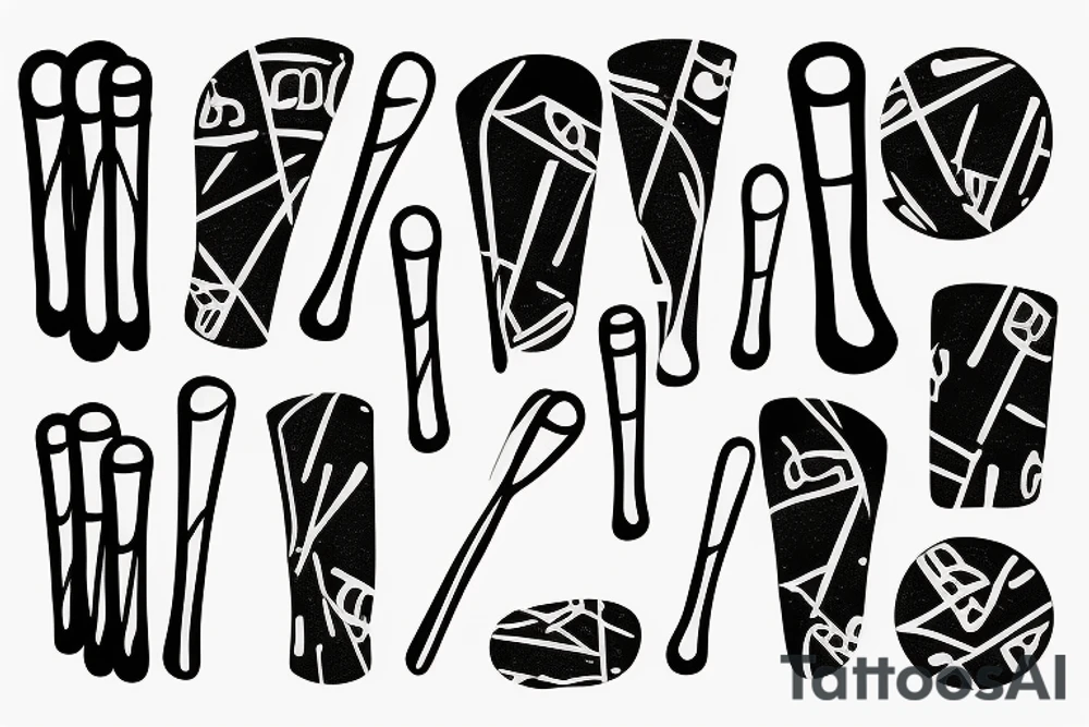 Little drum sticks for woman tattoo idea