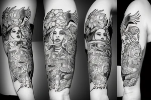 small girl smoking tattoo idea