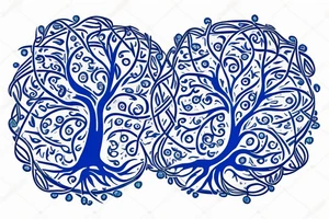Tree of life abstract in blue tattoo idea