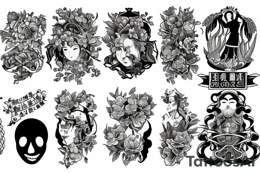 The virtues of wisdom, courage, temperance, and justice tattoo idea