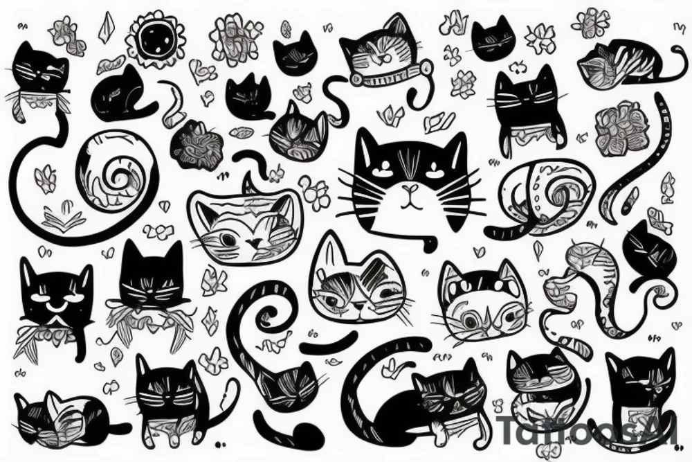 Funny cat tattoo idea