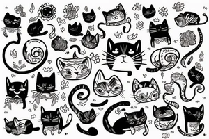 Funny cat tattoo idea