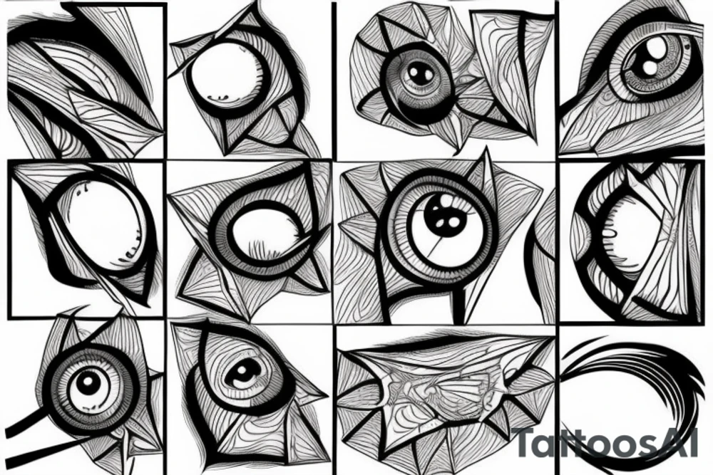 Attacus atlas, geometric, eye, tattoo idea