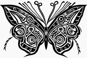 Native American butterfly representing the transition of spirit. Heavily inspired by Cree tribe and Indian culture tattoo idea
