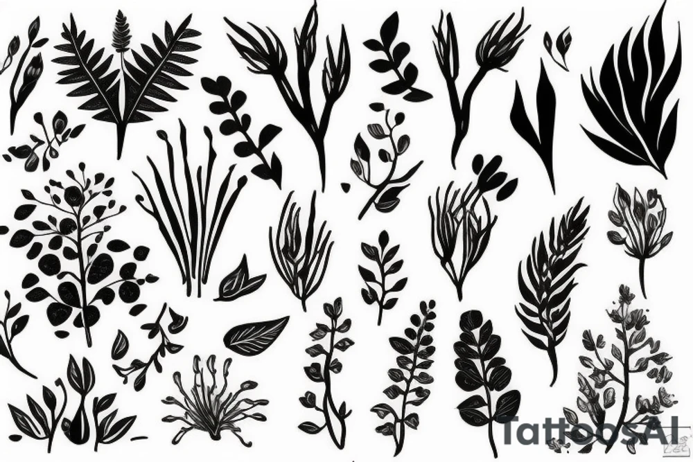 plants and animals tattoo idea