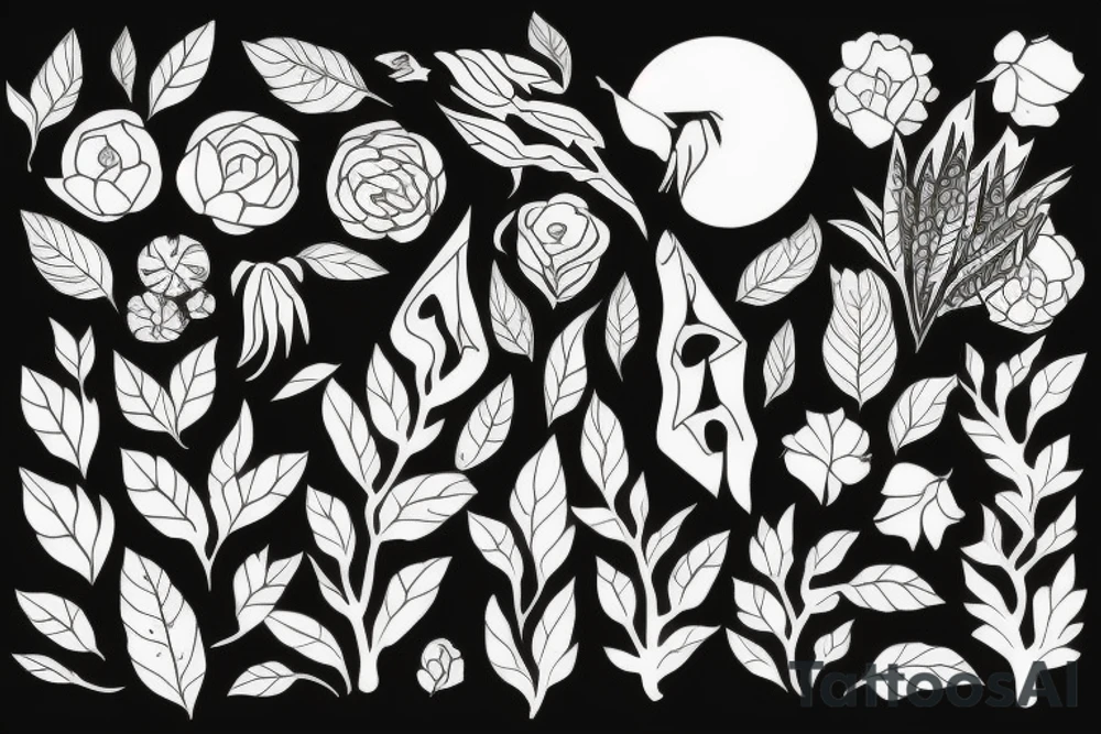 plants and animals tattoo idea