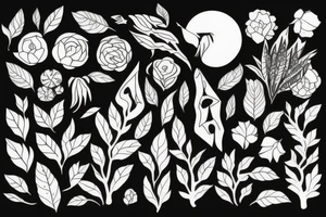 plants and animals tattoo idea