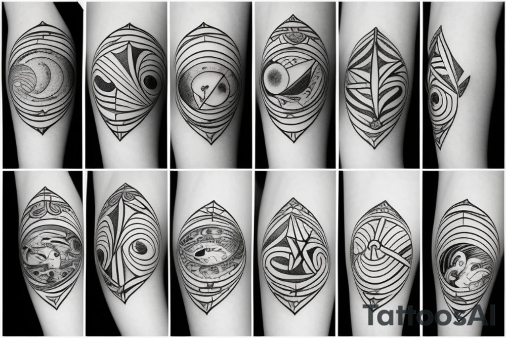 Ocean with moon tattoo idea