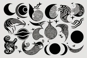 Ocean with moon tattoo idea