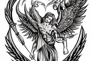 Archangel Michael overtook lucifer tattoo idea