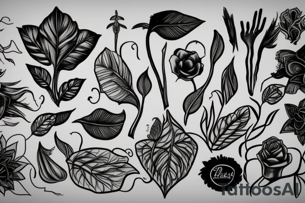 Plant growing around arm tattoo idea
